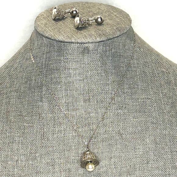 Judy Lee Jewelry - Vintage Judy Lee Bell Pendant‎ Necklace and Earrings Set HTF